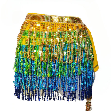 Mini Skirt Women Sequin Tassel Belly Dancing Skirt - Mini Skirt - Ailinge - Mad Fly Essentials