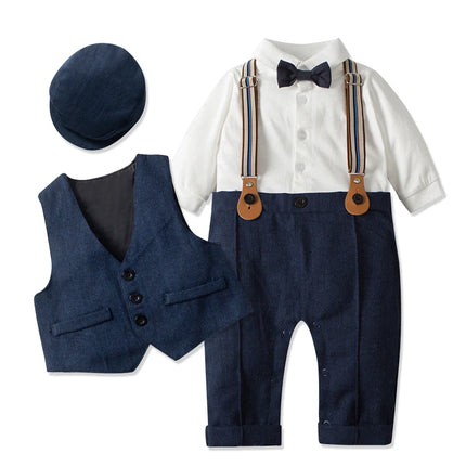 Gentleman Outfit Baby Boy 0-18M Tie Clothing Set - Gentleman Outfit - Kabeier - Mad Fly Essentials