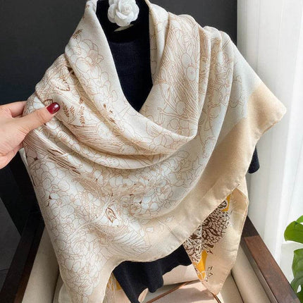 Women Spanish Silk Pashmina Floral Square Shawls - Mad Fly Essentials
