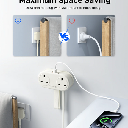 Home Electronics Pocket Power Strip Extension USB Type C (UK) - Home electronics - Wenjie Brother - Mad Fly Essentials