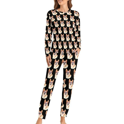 Women Corgi Dog Animal 2pc Sleepwear Pajama Set