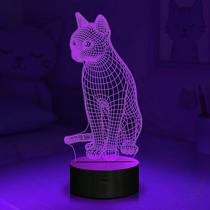 LED Night Light 3D Cat 7-Color Night Light - LED Night Light - Sololander - Mad Fly Essentials