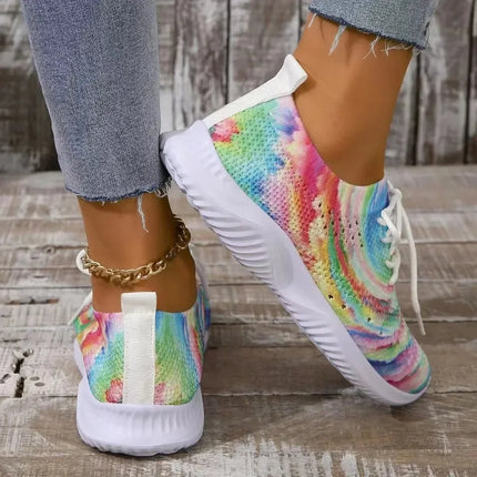 Sneakers Women Rainbow Lightweight Knitted Canvas Shoes - Sneakers - Lilicochan - Mad Fly Essentials