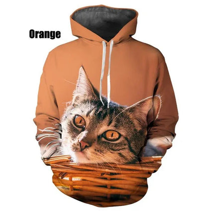 Hoodies Men Funny Animals 3D Cat Long Pullover - Hoodies - Heatboywade - Mad Fly Essentials