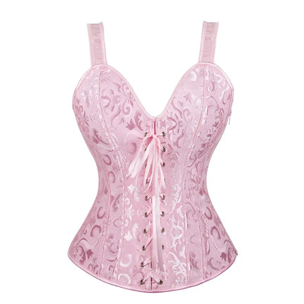 Corset Women Strap Polka Jacquard Gothic Bustier - Corset - Elsvios - Mad Fly Essentials