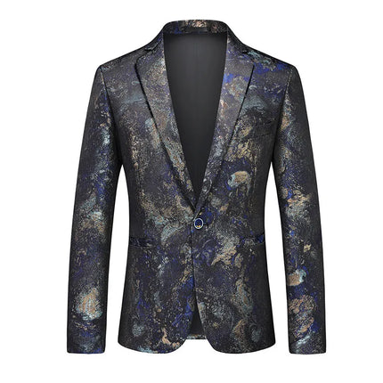 Blazer Men 3D Sequin Printed Pocket Lapel Blazer - Blazer - Micoopie - Mad Fly Essentials