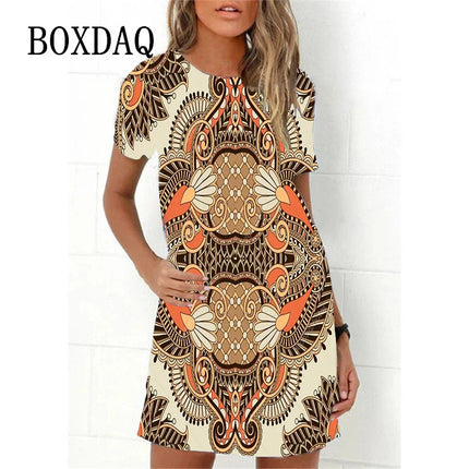 Mini Dress Women 3D Graffiti Cat Peacock Animal Dress - Mini Dress - Boxdaq - Mad Fly Essentials