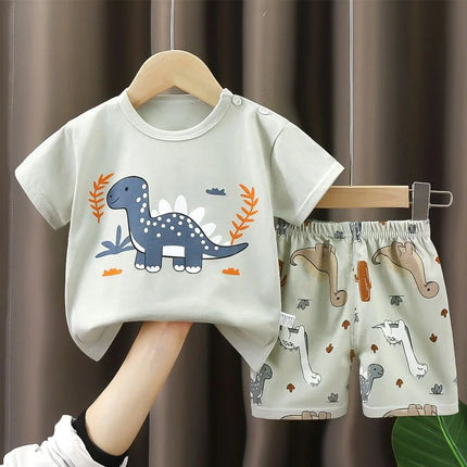 Clothing Set Baby Boys Cartoon Crocodile Top Shorts - Clothing Set - Aosta Betty - Mad Fly Essentials