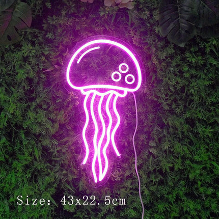 Jellyfish LED Neon Night Sign Wall Art Lamp - Lighting & Bulbs Mad Fly Essentials