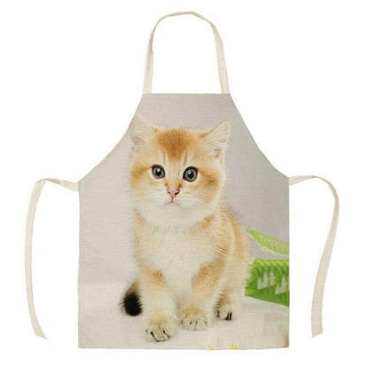 Kitchen Cat Printed Linen Aprons - Home & Garden Mad Fly Essentials