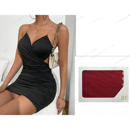 Mini Dress Women Sleeveless Spaghetti Strap Solid Dress - Mini Dress - Pixiekiki - Mad Fly Essentials