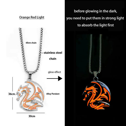 Necklace Luminous Kids Gothic Dragon Neck Cord Party Pendant Boy New - Losstower - Necklace - Mad Fly Essentials