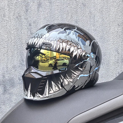 Motorcycle Helmet Double Visor 3D Dragon Helmet - Motorcycle Helmet - LVS - Mad Fly Essentials
