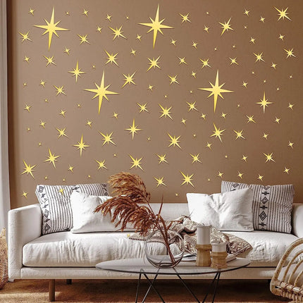 Home Decor 82PCS Star Mosaic Mirror Sticker Wall Decals - Home Decor - Zooyoo - Mad Fly Essentials