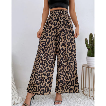 Harem Pants Women Elastic Waist Wide Leopard Capris Pants - Harem Pants - Sfit - Mad Fly Essentials