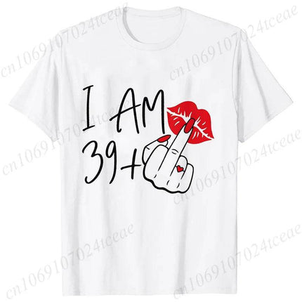 Women New Fashion I Am 39+ Finger Birthday T-shirt - Mad Fly Essentials