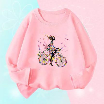 Hoodies Girls Long Heart Kids Graphic Tee Tops - Hoodies - Lolocee - Mad Fly Essentials