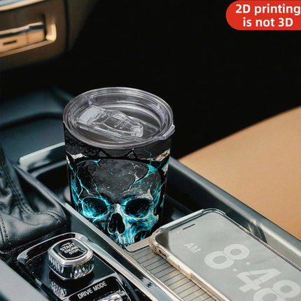 Coffee Mug Blue Fire Skull Stainless Tumbler - Coffee Mug - Tiandirenhe - Mad Fly Essentials