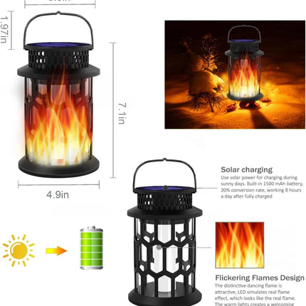 Solar LED Flame Lantern Garden Decor