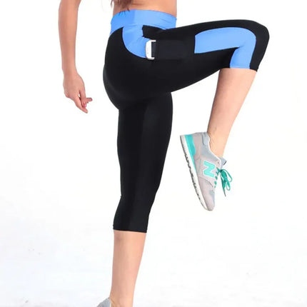 Women Blue Black Running Fitness Yoga Leggings