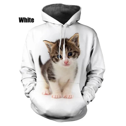 Hoodies Men Funny Animals 3D Cat Long Pullover - Hoodies - Heatboywade - Mad Fly Essentials