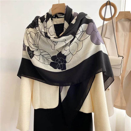 Women Spanish Silk Pashmina Floral Square Shawls - Mad Fly Essentials