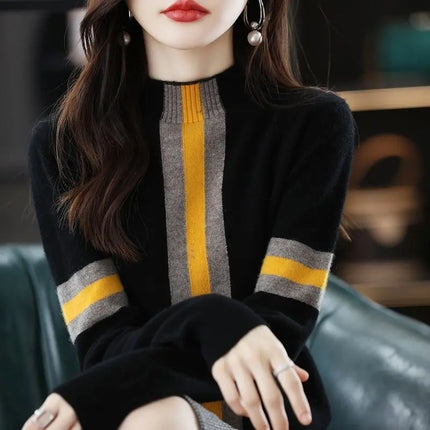 Women's Black Striped Goth Vintage 90's Sweater
