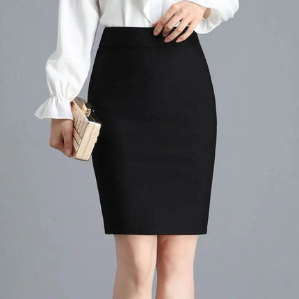 Women Office Lady Solid Midi Skirt - Mad Fly Essentials