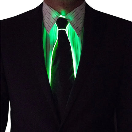 Men El Wire Neon Luminous Party Neckties