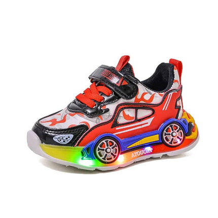 Boy Girl New Fashion Anti-Slip Cartoon Car Kids LED Shoes - Mad Fly Essentials