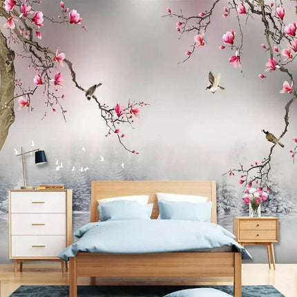 Custom 3D Stereo Flower Bird Wallpaper - Mad Fly Essentials