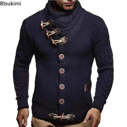 Men Vintage Long Sweater Turtleneck Retro Hoodies - Mad Fly Essentials