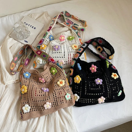 Handbag Women Boho Crochet Floral Beach Bags - Handbag - Crochet Bikini - Mad Fly Essentials