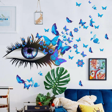 Creative Eyelash Butterfly 3D Mural Wallpaper