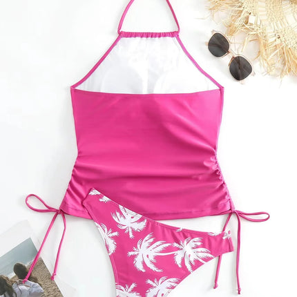 Tankini Set Women Low Waist Palm Tree Tankini - Tankini Set - mandylandy - Mad Fly Essentials