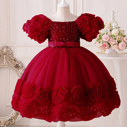 Party Dress Baby Girl Flower Baptism Tutu Birthday Dress - Party Dress - Emmababy - Mad Fly Essentials