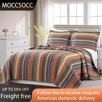 Multi-Color Washed Cotton Quilt Duvet Comforter Set