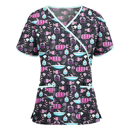 Women Nursing Animal Vet Short Scrubs Workwear