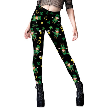 Women Lucky Shamrock Fitness Leggings - Mad Fly Essentials