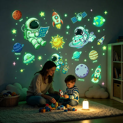 Kids Room Decor Luminous Space Theme Wall Stickers - Kids Room Decor - Three Ratels - Mad Fly Essentials