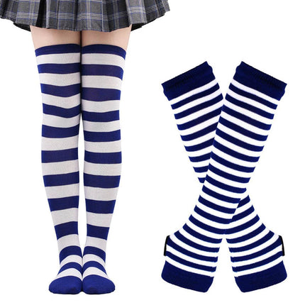 Women Striped Green Knee High Socks - Mad Fly Essentials