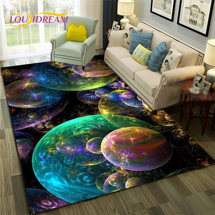 Area Rug Kids Room 3D Universe Galaxy Living Rug - Area Rug - Lousidream - Mad Fly Essentials