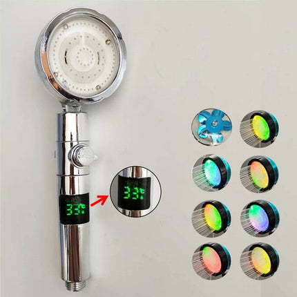 360 Rotation Led Digital Temperature Shower Head - Mad Fly Essentials