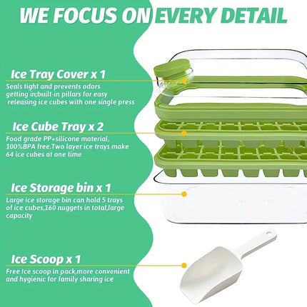 Easy Release 32Grid Ice Cube Tray