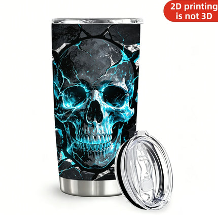 Coffee Mug Blue Fire Skull Stainless Tumbler - Coffee Mug - Tiandirenhe - Mad Fly Essentials