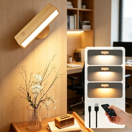LED Pendant Light 360 Rotatable Beech Wood Wall Lamp - LED Pendant Light - IMDGR - Mad Fly Essentials