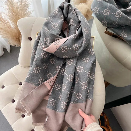 Business Attire Women Double-Sided Cashmere Pink Scarf Shawl - Business Attire - Senaifei - Mad Fly Essentials