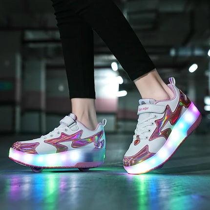 Kids LED Shoes Incline Roller Skate Sneakers - Kids LED Shoes - Capsella Kids - Mad Fly Essentials