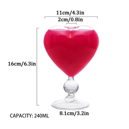 Gifts Decor Heart Love Shaped Couple Glass Mug - Gifts Decor - Light Magic - Mad Fly Essentials