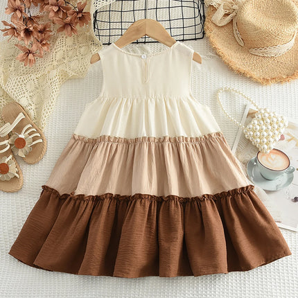 Party Dress Baby Girl Doll Collar Color Blocked Cake Dress - Party Dress - Muababy - Mad Fly Essentials
